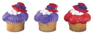 Red Hat Cupcakes,Cakes Pic Topper Decopac 12ct Birthday  