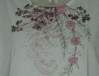   Organic Cotton T shirt Ladies Cherry Blossom flower MADE IN USA  