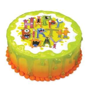 Edible Monster Birthday Cake Decal (1: Grocery & Gourmet Food