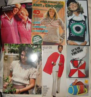   Crochet Books Magazines Patterns 1970s Men Women Clothing Accessories