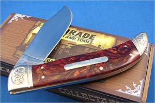 Schrade Collectors Series Grizzly Brown Swirl Bear Tracks Knife Brand 