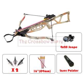 130 lbs Camo Foldable Hunting Crossbow Laser Pro Combo  