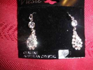 Vieste genuine Austrian Crystal Drop Earrings NEW  