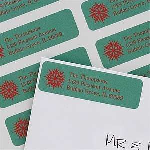   Snowflake Printed Christmas Card Address Labels