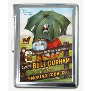 Vintage Bull Durham Tobacco Ad Cigarette Case Lighter Wallet Card 