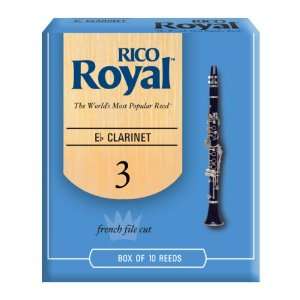  Rico Eb Clarinet Reeds, Strength 3.0, 10 pack Musical 
