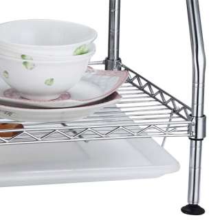Tiers Dish Utensil Drying Rack, Dish Drainer, Chrome  