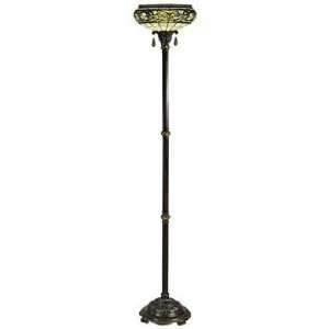  Dale Tiffany Lewellen Antique Bronze Torchiere Floor Lamp 