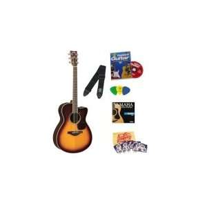  Yamaha FSX730SC Brown Sunburst Acoustic Electric Guitar 