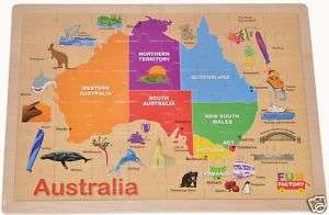   Puzzle MAP AUSTRALIA GEOGRAPHY Educational PRESCHOOL Learning Toy