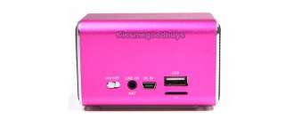 New Trendy Portable Pink Mini Speaker  Player FM Radio USB Micro SD 