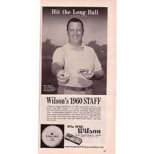  1960 Golfer Billy Casper Photo Wilson Staff Golf Ball 