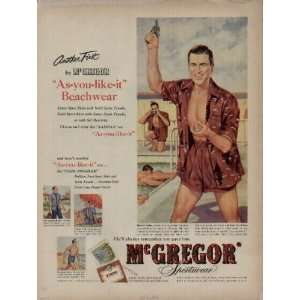 BUSTER CRABBE, Movie Star and Champion Swimmer.  1952 McGregor 