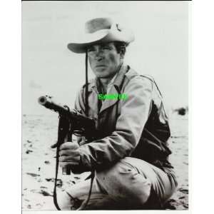 The Rat Patrol Christopher George kneeling aiming a Machine Gun 8x10 