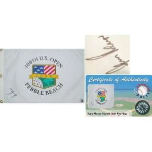 Gary Player Signed 2000 Pebble Beach US Open Flag: Sports 