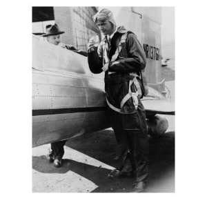 Howard Hughes, in Flight Uniform, as He Prepares to Board Airplane in 
