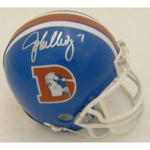 John Elway Signed Denver Broncos D Logo Mini Helmet