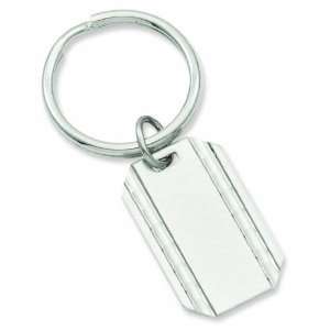  Rhodium Plated Florentined Satin Key Ring Kelly Waters Jewelry