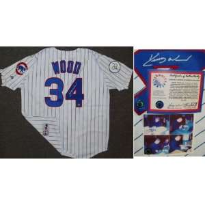  Kerry Wood Signed Cubs Jersey w/Harry Carey Patch Sports 