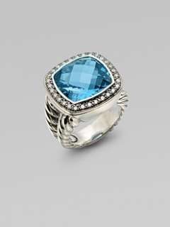 David Yurman   Blue Topaz, Diamond & Sterling Silver Ring