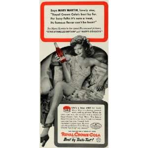  1943 Ad Mary Martin Royal Crown Cola Soda Glamour Taste 