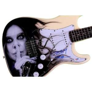 Ozzy Osbourne Autographed Amazing Airbrush Fender Guitar PSA