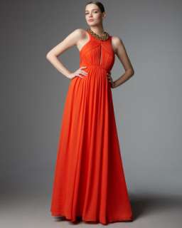 Sleeveless Pleated Gown  