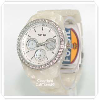 FOSSIL WOEMENS STELLA RESIN PEARLIZED WATCH ES2790  