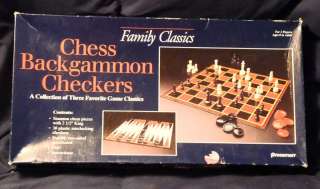 Family Classics Chess Backgammon Board Game 1993  