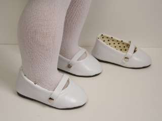 WHITE Ballerina Slip On Flats Doll Shoes FOR AMERICAN GIRL♥  