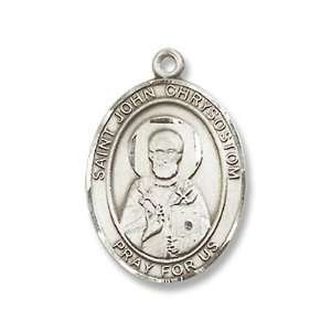 St. John Chrysostom Sterling Silver Medal with 18 Sterling Chain 