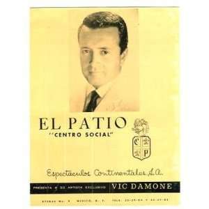   Patio Menu Mexico City Vic Damone Matzoh Balls 1960s 