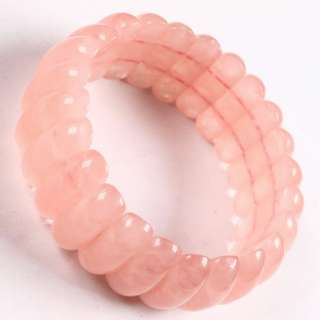 Pretty Rose Quartz Crystal Gemstone Bracelet Bangle 1pc  