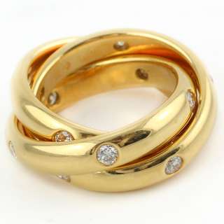   Trinity Diamond 18K 750 Yellow Gold 1992 Rare Ladies Ring  