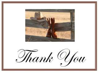 25 Wedding Thank You Note Cards Country Western GP #1  