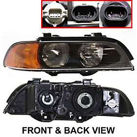 New Passenger Headlight With Bulbs RH Right Side Clear lens 5 Series 