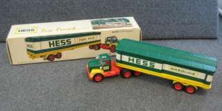 Vintage HESS TOY TRUCK Battery Operated IN BOX Op Trailer Oil Fuel 