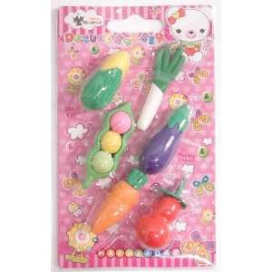  Japanese Style Cute Fun Veggie Erasers 