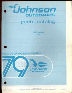 1979 JOHNSON 2HP OUTBOARD MOTOR PARTS MANUAL  