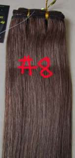 26Remy Human Hair Weave/Straight Weft/EXTENSION chestnut brown#8,100g 