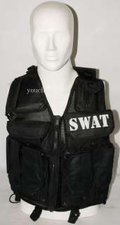 SWAT AIRSOFT TACTICAL HUNTING COMBAT VEST WITH HOLSTER 31975  