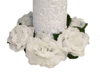 pcs Silk ROSES Flowers Candle Rings Wedding Tabletop Centerpieces 