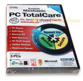 iolo System Mechanic PC TotalCare 3 PC / 1 Year Protection   Newest 