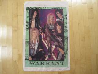 WICKED 80s vintage WARRANT BAND silky banner FLAG tapestry 80s rock 