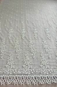 Embroidered Net Fabric Lt. Ivory Embroidery 52 wide  
