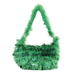   Purse Green Hobo Handbag with Holographic Sequins and Fringe: Home