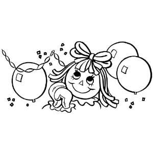  Raggedy Ann with Party Balloons Rubber Stamp Toys & Games