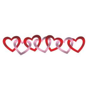   Open Hearts Foil Valentines Garlands   Red and Pink 