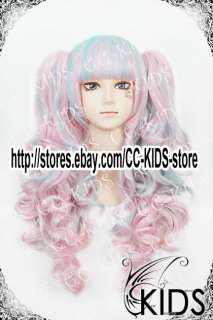 Lolita cosplay wig costume pink mix blue  