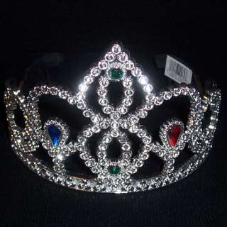 Silver Jewels Tiara Princess Queen Crown Costume Hat  